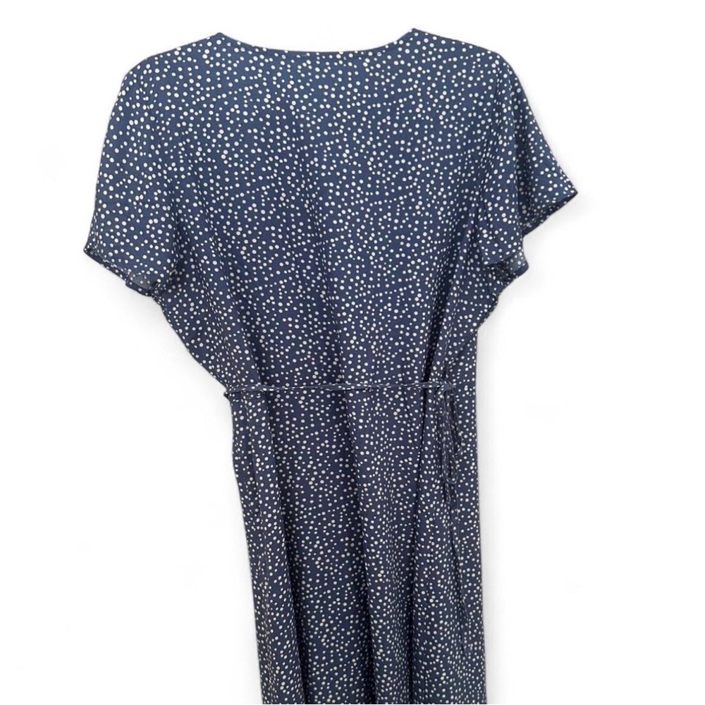 Blue Polka Dot Wrap Dress - Picture 2 of 4